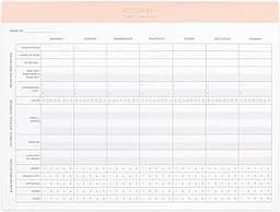 Bloco de planejamento Wellness Tracker – Melhor bloco de notas para melhorar a saúde mental e física – Diário/semanal para fitness, amor próprio, refeições, sono, água e reflexo, Blush, 11' x 8.3'
