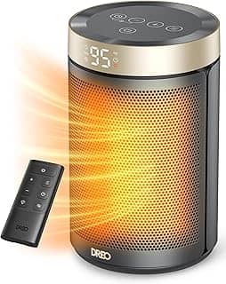 Dreo Aquecedores de ambiente para uso interno, aquecedor portátil com termostato, temporizador 1-12H, modo ecológico e modo de ventilador, aquecimento de segurança rápida de cerâmica PTC de 1500W para