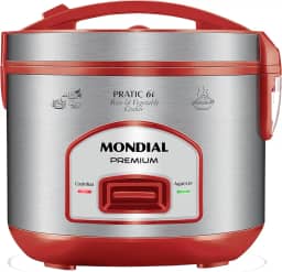 MONDIAL Panela Elétrica de Arroz, Vermelho/Inox, 500W, 110V - PE-45-6X