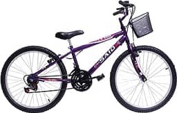 Bicicleta Aro 24 Feminina 18 Marchas Saidx Quadro em Aço Freio V-Brake