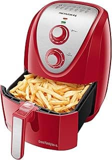 Fritadeira Sem Óleo Air Fryer 5L, Mondial, Vermelho/Inox, 1900W, 220V - AFN-50-RI