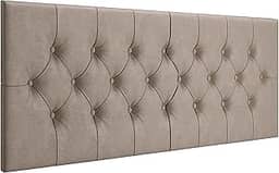 Cabeceira Estofada Captonê Suspensa Para Cama Box Casal 1,40 Suede (Bege)