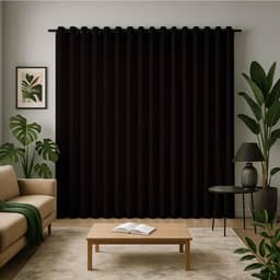 Cortina 3 Metros 300x250 Para Varão Serve em Sala, Quarto Tecido Oxford (Preto)