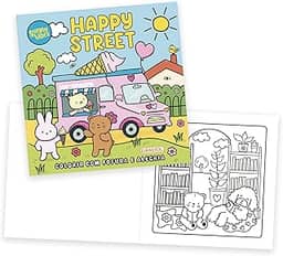 Sunny Vibes: Happy Street - Colorir com Fofura e Alegria - Livro de colorir