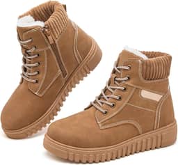 Botas femininas de cano curto e botas impermeáveis para mulheres pretas botas de caminhada botas de combate antiderrapantes para neve para trabalho ao ar livre