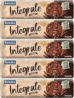Kit com 5 Pacotes de Biscoito Integrale Cacau e Aveia de 150g cada - Renata