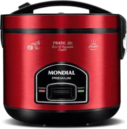 MONDIAL Panela Elétrica de Arroz, Vermelho/Inox, 700W, 220V - PE-46-10X