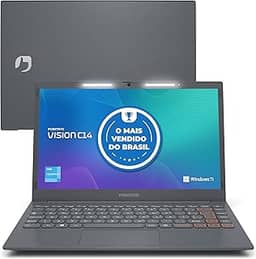 Notebook Positivo Vision C14 Celeron 4GB 128GB eMMC, Windows 11 Home, Lumina Bar, Tela 14' HD Antirreflexo, Tecla Link – Cinza
