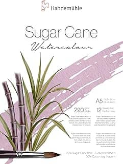 Sugar Cane Watercolour 290 g/m², bloco aquarela, textura fina, A5, 12 fls
