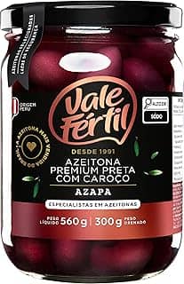 Azeitonas Pretas Premium Azapa Vale Fértil Vidro 300g