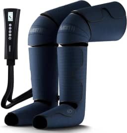 Massageador de perna de compressão de ar com calor para pés, panturrilhas, joelhos e coxas - presentes para o Natal, Dia das Mães, Dia dos Pais - Botas de massagem de pernas para mulheres e