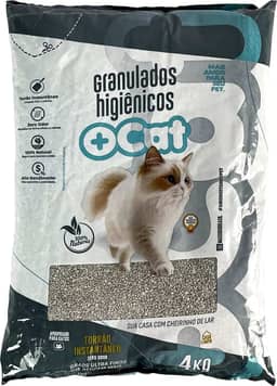 Areia Sanitária Bentonita Mais Cat 4kg, Granulado Higiênico Premium para Gatos 100% Natural (1, Natural)
