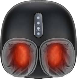 Medcursor Máquina de massageador de pés com calor, massageador de amassar profundo, fornece alívio para músculos cansados e plantas, configurações de vários níveis e intensidade ajustável para uso doméstico ou no escritório, 100-240V