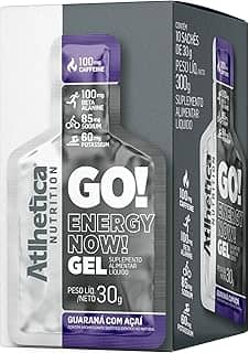 Atlhetica Nutrition GO! ENERGY NOW GEL (10 sachês de 30g) Guaraná com Açaí, Multicolorido.
