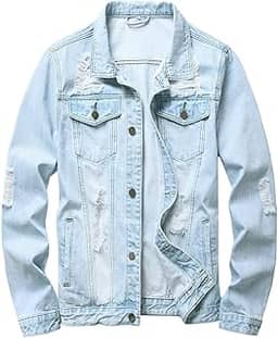 Jaqueta jeans masculina rasgada slim jaqueta masculina