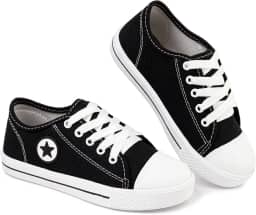 Tênis Infantil Clássico Star em Lona Preto, Escola Aulas Brincar, Leve Confortável, 20 a 34