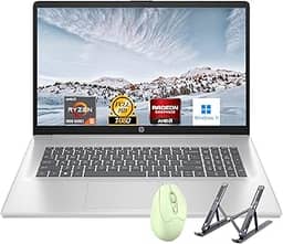 HP Laptop de 17,3 polegadas, tela Full HD (1920 x 1080), processador AMD Ryzen 5 (Beats i7-11370H), 32 GB de RAM, SSD de 1 TB, Windows 11 Home, webcam, Wi-Fi, Bluetooth, prata natural, acessório