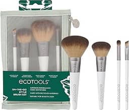 Kit de pincéis de maquiagem EcoTools On-The-Go, ecologicamente correto, cerdas sintéticas, 5 peças