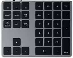 Satechi Teclado Numérico Estendido Bluetooth - Teclado numérico fino recarregável de 34 teclas - Para M2/M1 MacBook Pro/Air, M2/M1 iPad Pro/Air, M2 Mac Mini, iMac M1 (Cinza Espacial)