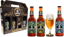 Kit de Cerveja Artesanal para Presente - Schornstein 3 Garrafas 500 ml + Taça 350 ml