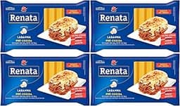 Kit com 4 pacotes de Massa de Sêmola com Ovos para Lasanha Pré-Cozida de 200g cada - Renata