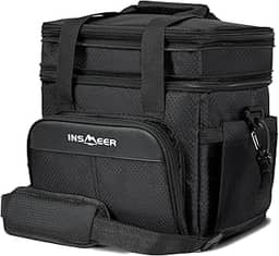 INSMEER Bolsa Termica Grande -Lancheira De 20 Litros - À Prova De Vazamentos - Alça De Ombro - Feminino/Homem - Projetadopara Trabalho, Escola, Uso Externo. (Preto)