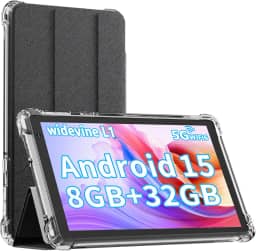 Tablet Android 15 com capa, 7 polegadas, 8 GB de RAM + 32 GB de ROM/computador expansível de 1 TB, tablets com câmera de 5 MP, processador quad-core de 1,6 GHz, bateria de 3000 mAH, tablet PC