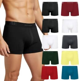 Kit 10 Cueca Boxer Masculina Sortida Microfibra Poliamida Sem Costura Selene