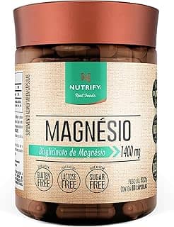 Nutrify - Magnésio 1400mg - Multivitamínico - Suplemento Alimentar de Máxima Absorção - Sem Glúten, Sem Lactose, Sem Açúcar - 60 Cápsulas