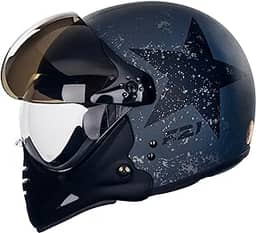 Capacete Aberto Moto Peels F-21 Old Tank Preto Chumbo Fosco/Preto 58