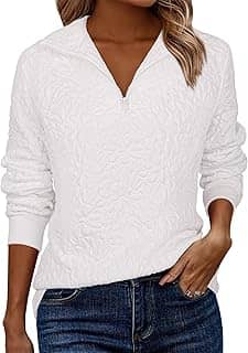 Blusa feminina com zíper de um quarto outono inverno primavera moletom casual grande pulôver acolchoado com nervuras gola V roupa 2025
