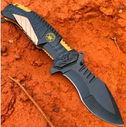 Canivete Semi Automático Special Forces EUA Afiado Resistente Aço Inox