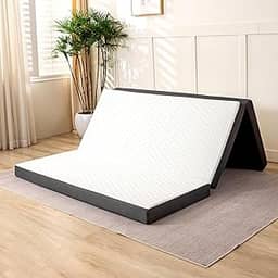MUUEGM Colchão Dobrável Triplo de Espuma Viscoelástica de 10 cm com Capa Lavável, Certificado CertiPUR-US, Tamanho Full, Médio