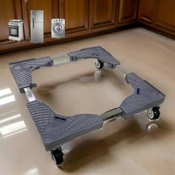 Suporte Móvel Ajustável Com Rodas, Para Geladeira, Máquina De Lavar, Fogão, Capacidade 200kg, Base Antiderrapante, Marca VARENZIA
