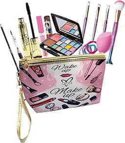 Maquiagem Kit Completo para Meninas, Jovens e Adultos, com Necessarie Feminina, Paleta de Sombras, Pincel de Maquiagem, Gloss Labial e mais Itens, Presente para Mulheres, Adolescentes, Kit Beleza, Maquiagem Infantil Juvenil Make Up CN4