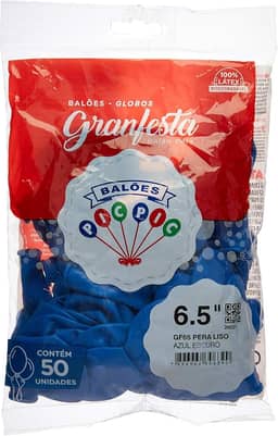 Balão Gran Festa N.065 Azul Escuro, Pacote com 50, Riberball