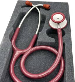 Estetoscópio Duplo Efficace Profissional BIC Vinho Bordô - Ideal enfermagem Veterinária e Academicos