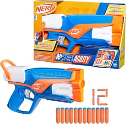 Nerf N Series Agility - Lançador em plástico azul e laranja com 12 dardos Nerf N1 (compatíveis apenas com lançadores N Series), para crianças a partir de 8 anos
