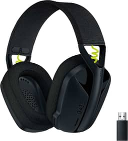 Headset Gamer Sem Fio Logitech G435 LIGHTSPEED, Conexão USB e Bluetooth, Design Leve e Confortável, Microfone Embutido, Bateria de até 18h - Compatível com Dolby Atmos, PC, PS4, PS5, Mobile – Preto