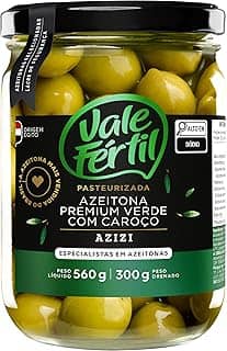 Azeitonas Verdes Premium Azizi Vale Fértil Vidro 300g