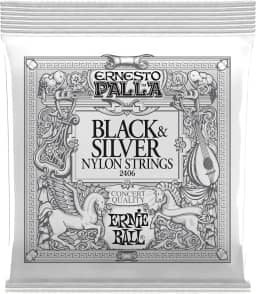 ENCORDEAMENTO P/VIOLAO CLASSICO ERNESTO PALLA BLACK AND SILVER NYLON TENSAO MEDIA P02406 ERNIE BALL