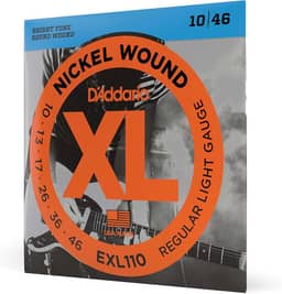 Cordas de guitarra elétricas D'Addario calibre de luz regular com aço niquelado para um tom distinto e brilhante de longa duração e excelente entonação (EXL110)