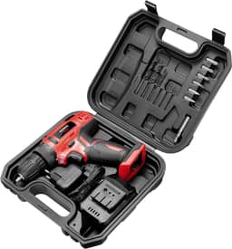 Furadeira e Parafusadeira à Bateria, Mondial, Vermelho, 12V, Bivolt - FPF-06M