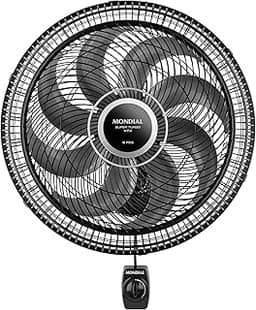 Ventilador de Parede 40cm Super Turbo 8 Pás, Mondial, Preto/Prata, 140W, 110V - VTX-40P-8P
