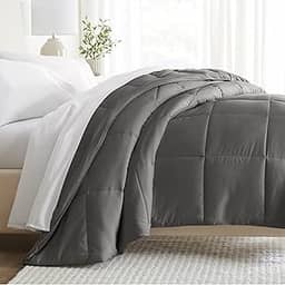 Linen Market Edredom solteiro (cinza) - Traga luxo para casa com nossos edredons alternativos macios e leves tamanho solteiro - Também serve como edredom solteiro GG