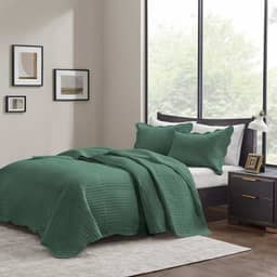 Cobre Leito Colcha Casal 3 peças Dupla Face Micro Percal 150 Fios Matelado Mosaico Pastilha (Verde)