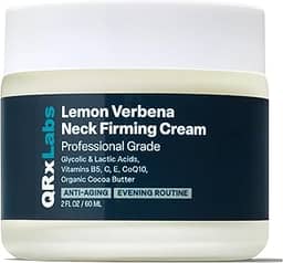 Creme Firmador para o Roso e Pescoço, com Vitamina B5, Vitamina C e Vitamina E. Reduz Linhas Finas, Rugas e firma a Pele. Ideal para uso em Pescoço, Rosto, Colo e Mãos, QRxLabs