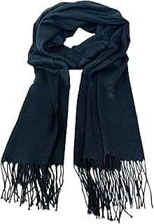 Cachecol Preto Frio Echarpe Xale Lenço Pashmina Franja Look Inverno Acessório Manta Elegante