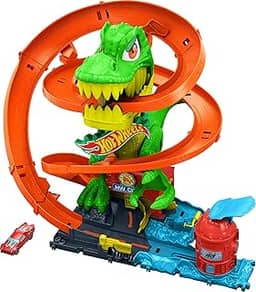 Hot Wheels, Pista de Brinquedo T-Rex x Quartel de Bombeiros