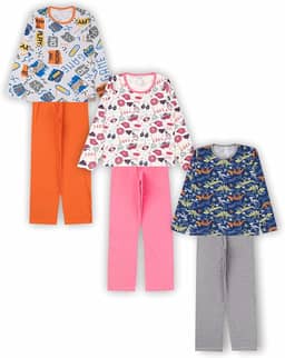 Kit com 3 Pijama Infantil Menina ou Menino INVERNO - Algodão - 1 ao 16